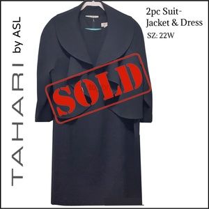 NWT, 2pc Dress Suit. Crop Jacket w/ Fitted Sheath Dress. Sz: 22W